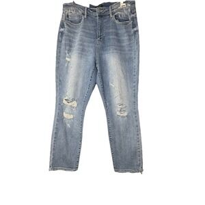 Judy Blue Jeans New 32 Waist Factory Distressed High Waist Straight Fit Trendy